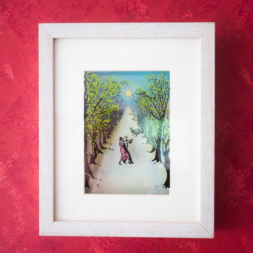 Certified Framed - Moonlight Dance serigraphs on glass - Jean Pierre Weill